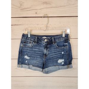 Old Navy Womens‎ Boyfriend Shorts Mid Rise Whisker Cuffed Hem Medium Wash Size 2